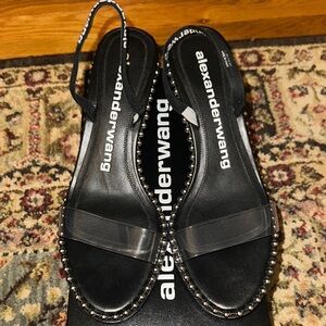 Alexander Wang Black Slingback Sandals with Suede Finish